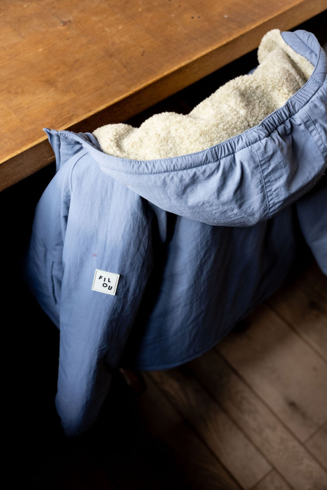 Veste hiver gris-bleu