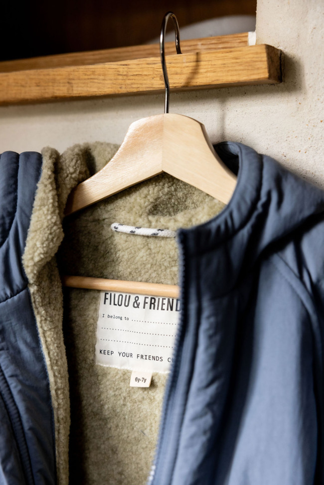 Veste hiver gris-bleu