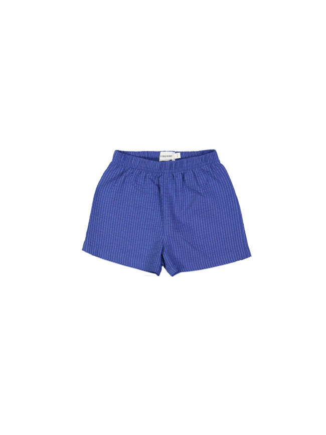 Short rayée bleu