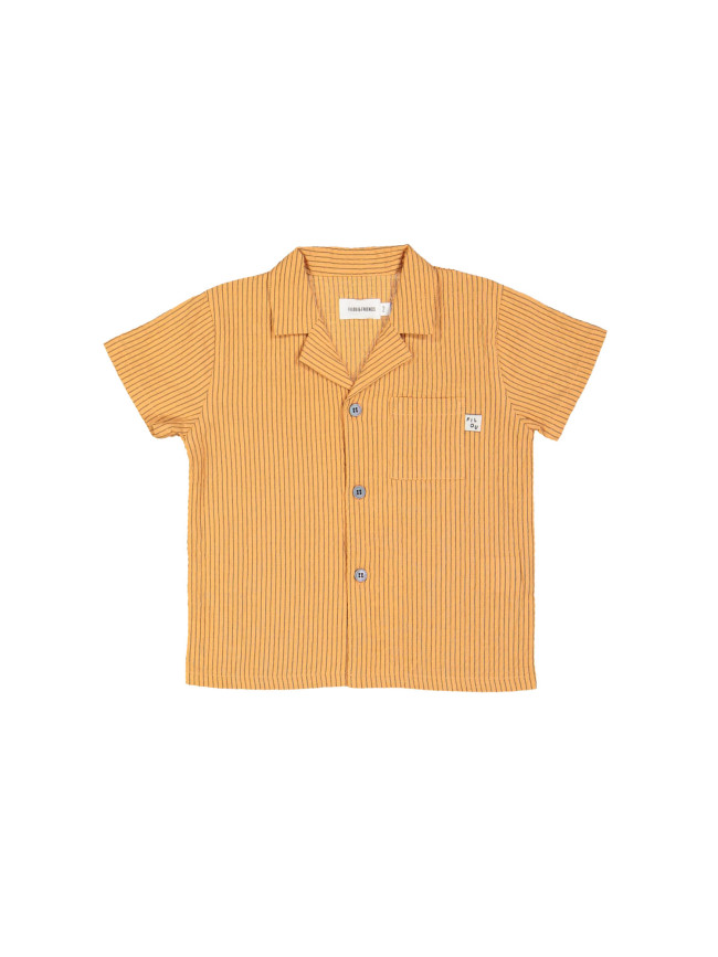 Chemise MC rayée orange