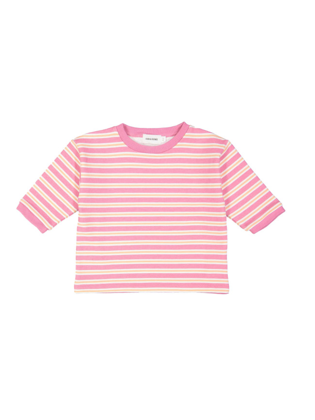 Sweater rayée vieux rose