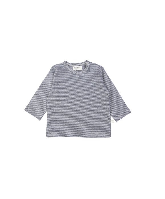 T-shirt rayé fin bleu