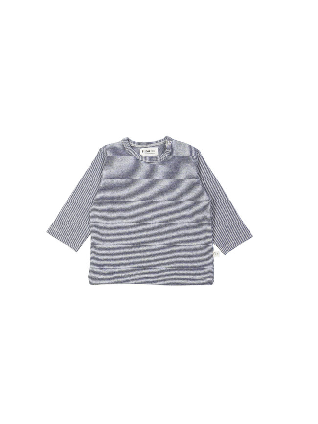 T-shirt rayé fin bleu