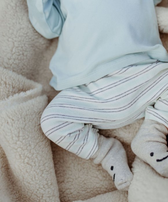 pantalon mini rayure aqua