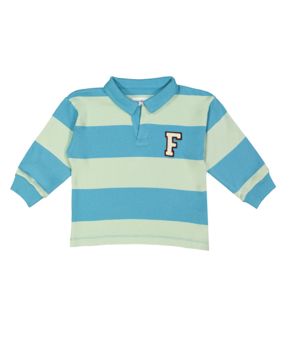 Sweater polo F rayure petrol