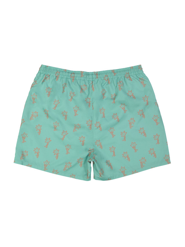 short de bain palmiers heureux vert