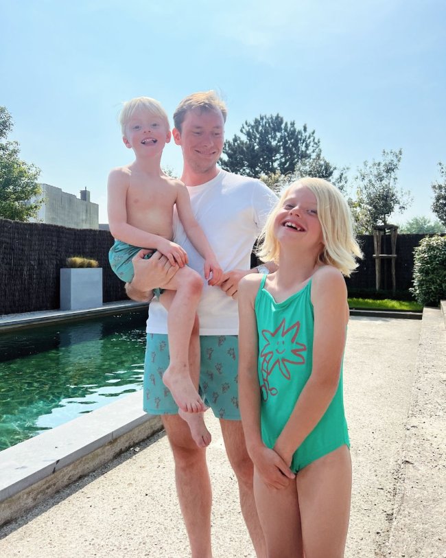 short de bain palmiers heureux vert