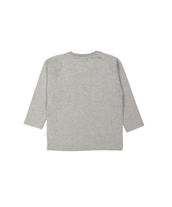 T-shirt poche mélangé gris