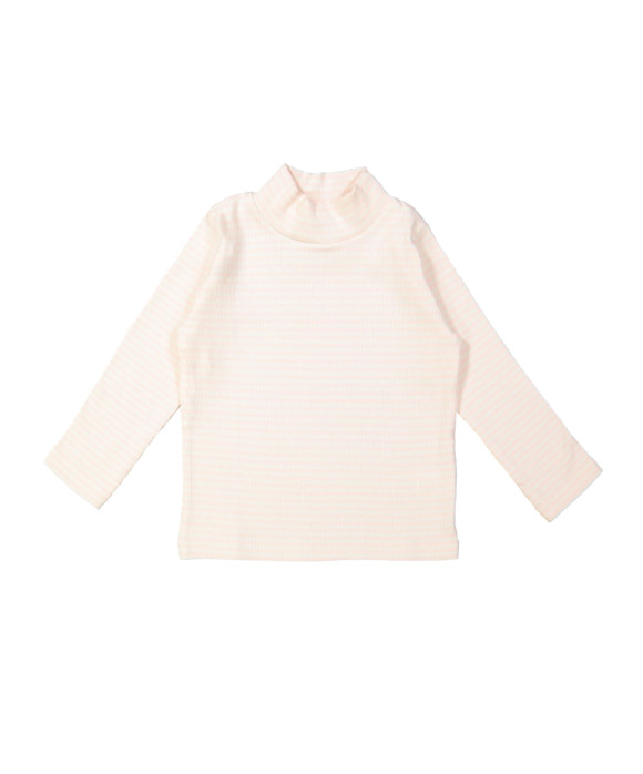 Souspull côte rayé rose clair