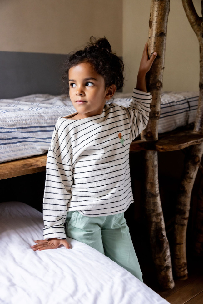 Pantalon confortable côtelé menthe