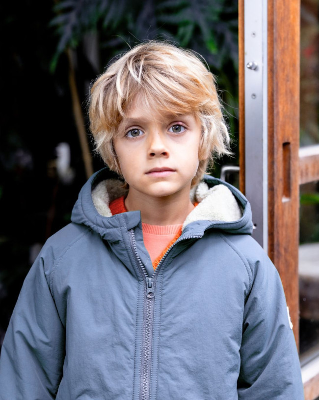 Veste hiver gris-bleu