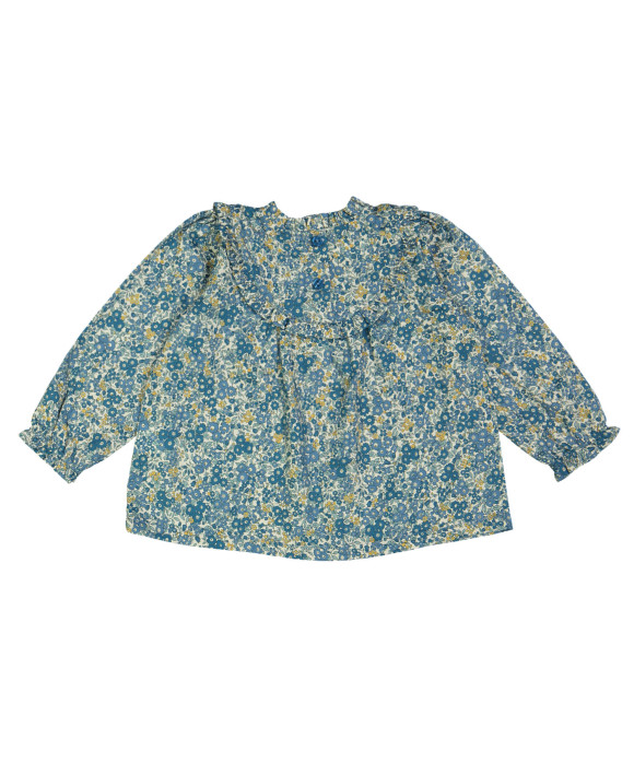 chemisier flowers bleu