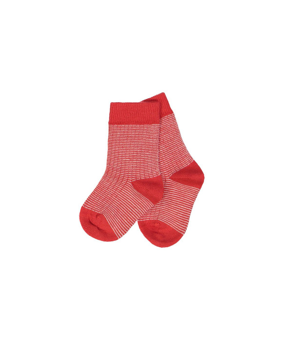 chaussette mini rayé rouge