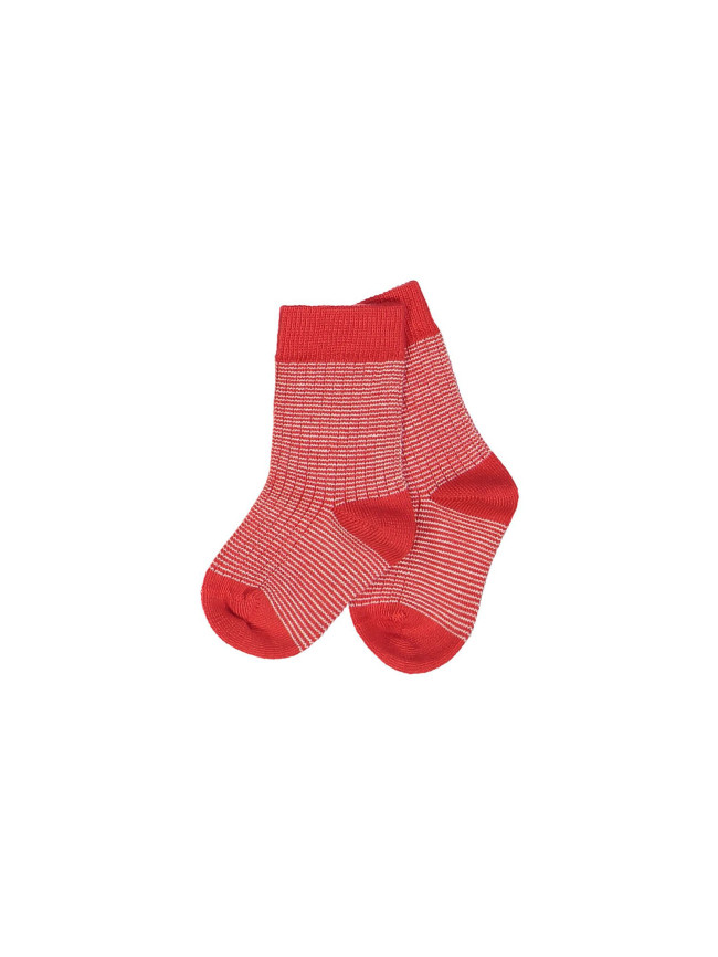 chaussette mini rayé rouge