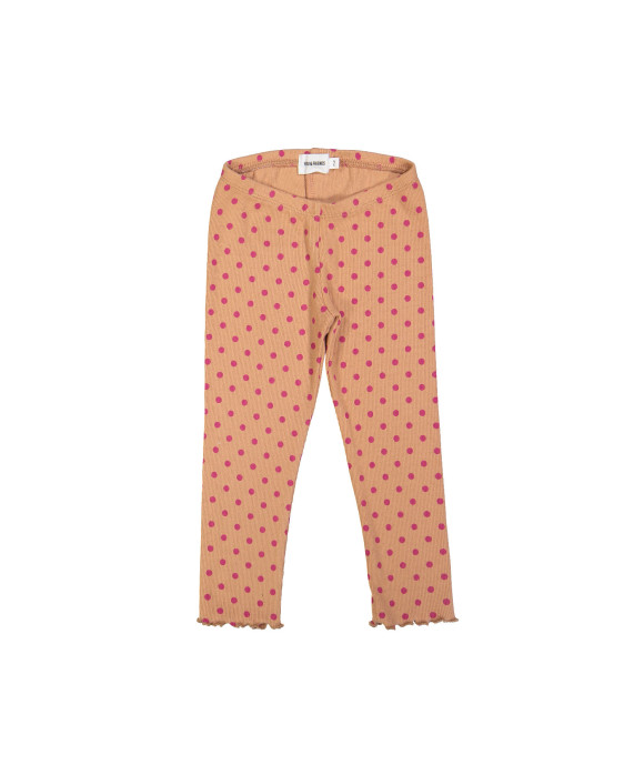 legging côtes pois caramel