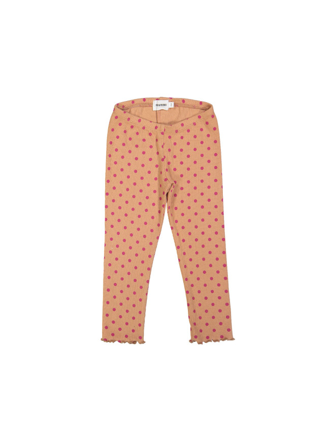 legging côtes pois caramel