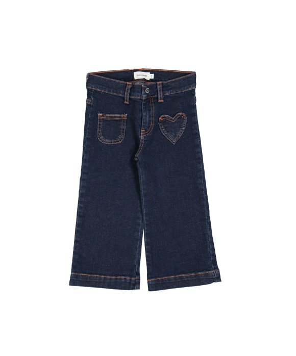 Jeans droit zip bleu