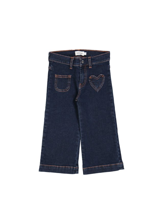 Jeans droit zip bleu