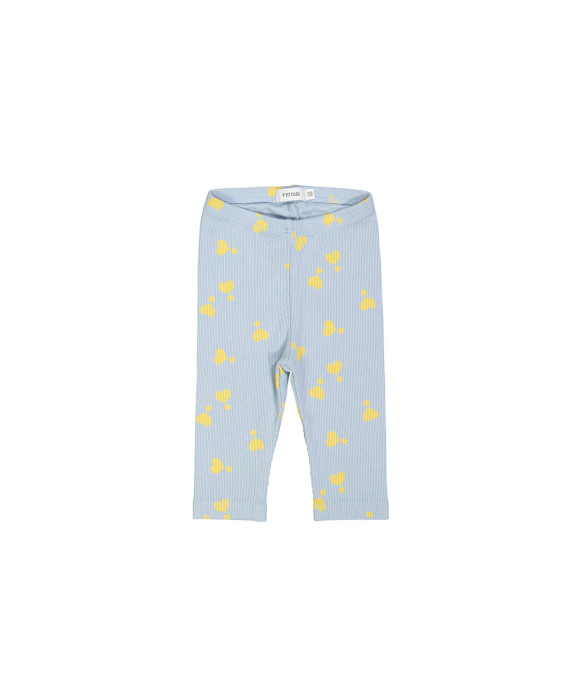 legging rib coeur bleu clair