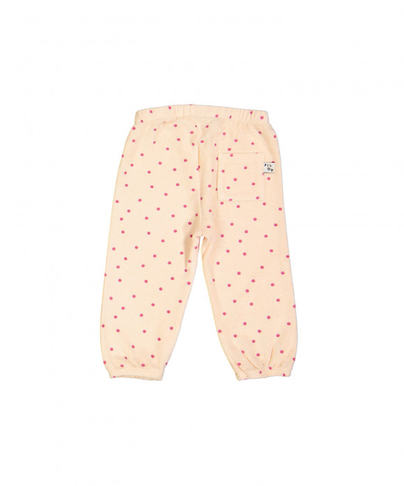 pantalon confortable pois éponge blush