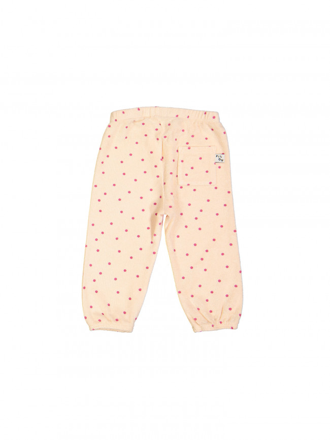 pantalon confortable pois éponge blush