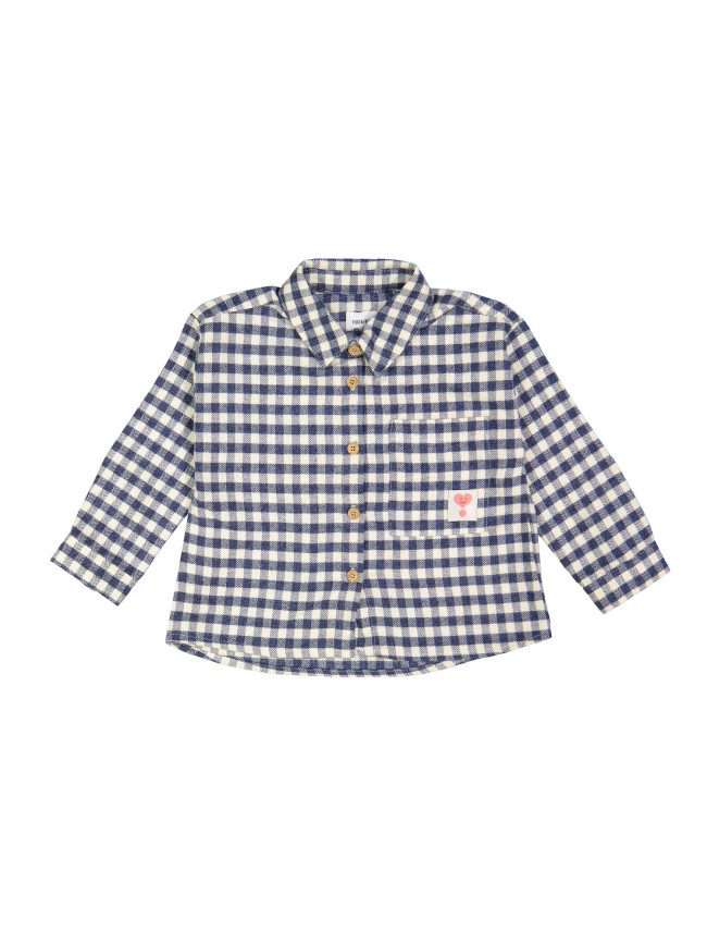 chemise carreaux flanel ecru bleu