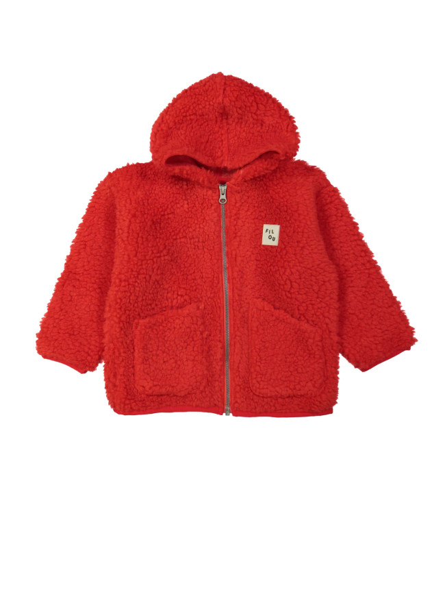 Gilet teddy rouge