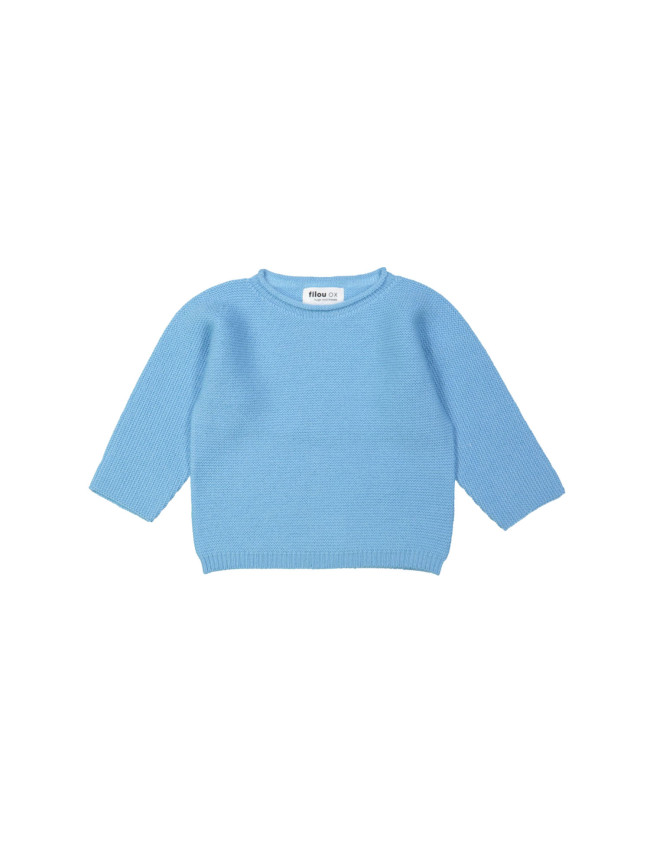 Pull bleu laine mérinos