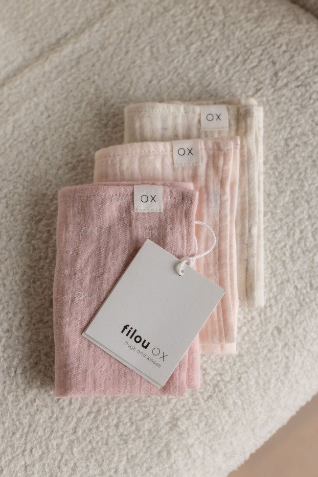 Set de chiffons tetra rose