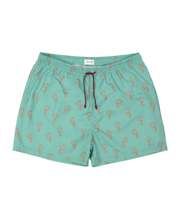 short de bain palmiers heureux vert