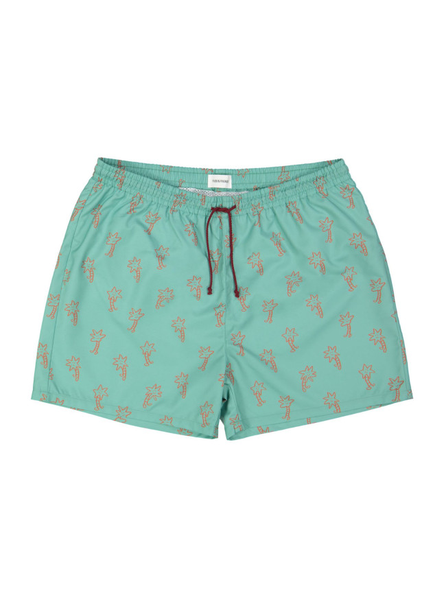 short de bain palmiers heureux vert