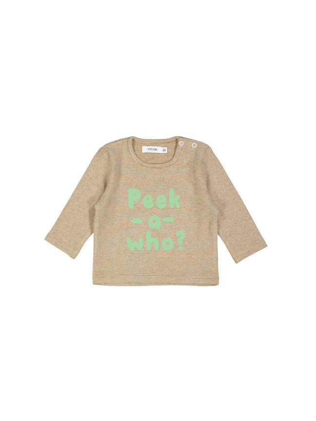 shirt peek a who rayure marron