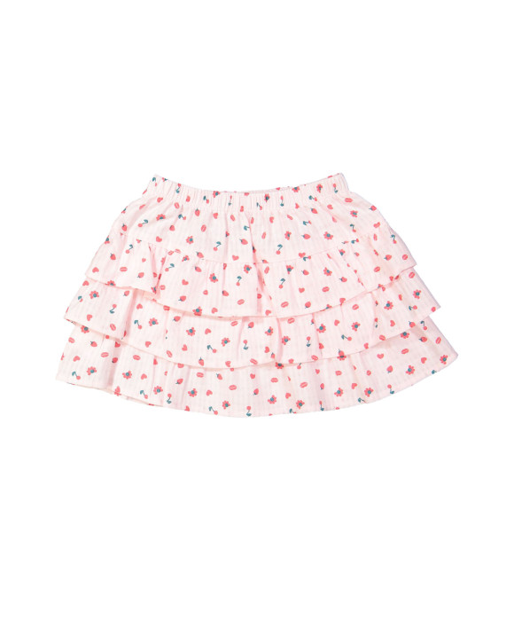 Jupe rouge objets rose clair