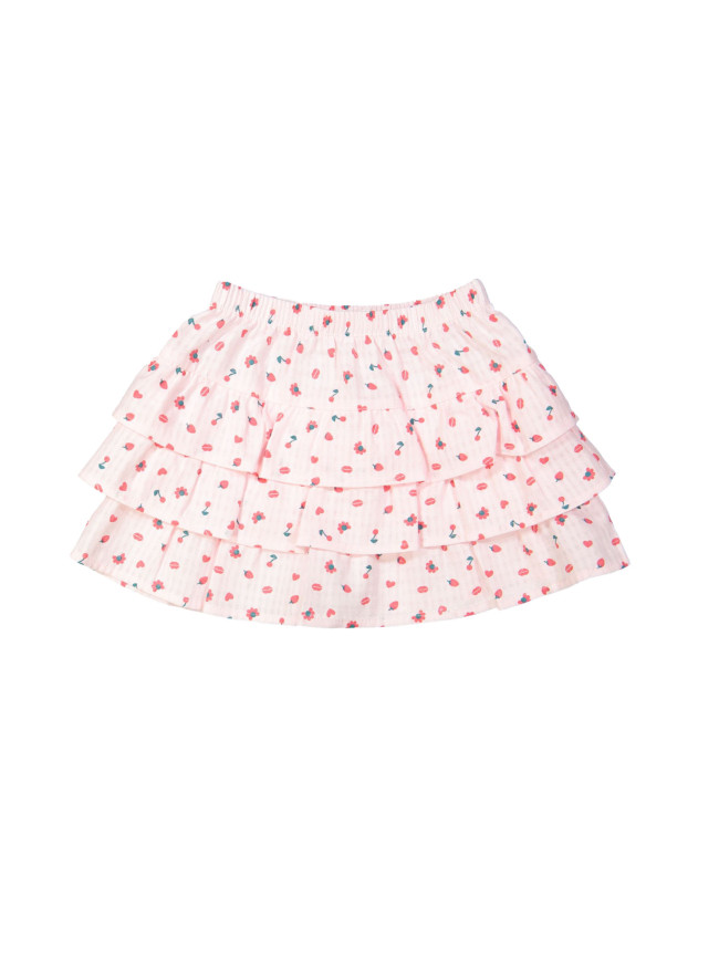 Jupe rouge objets rose clair