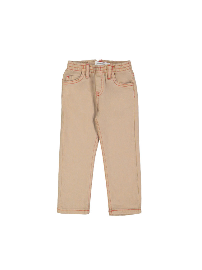 Jeans régulier élastiqué beige