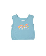 top fleurs bleu clair