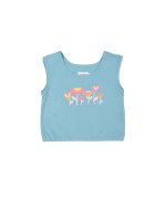 top fleurs bleu clair