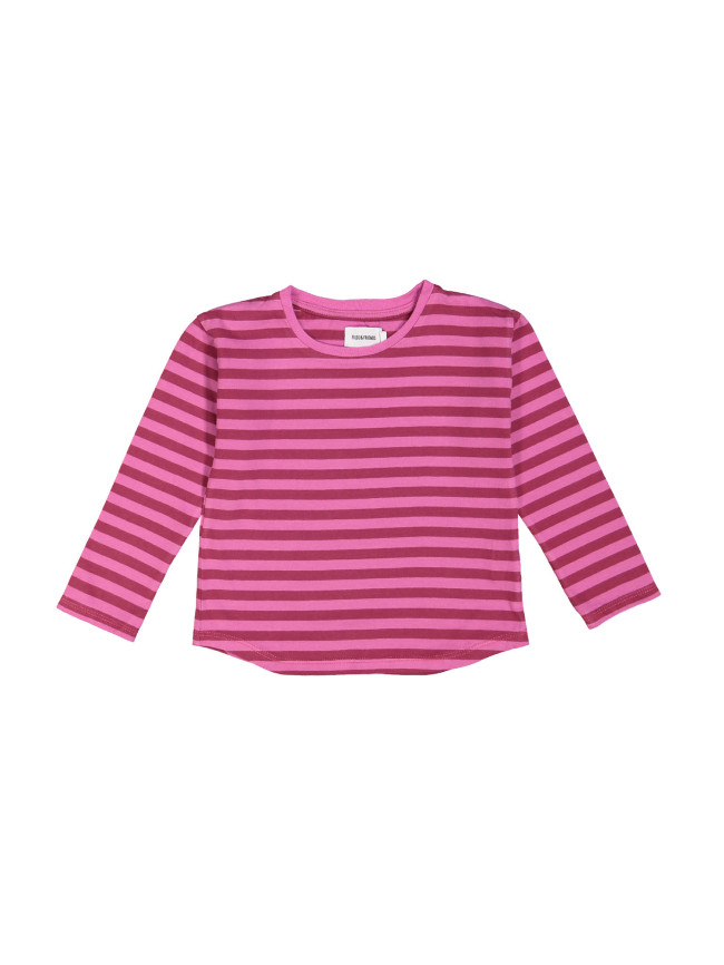 t-shirt rayé fuchsia bordeaux