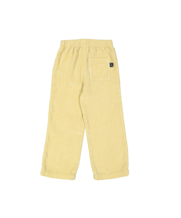 Pantalon confortable côte large jaune