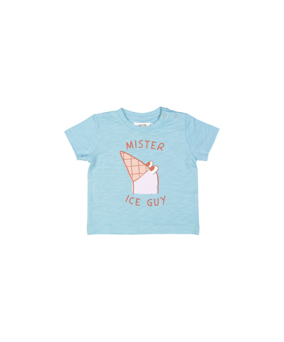 t-shirt mini slub ice guy azuurblauw