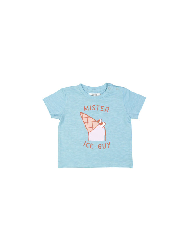 t-shirt mini slub ice guy azuurblauw 03m