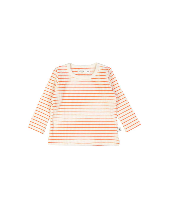 t-shirt mini rib streep oranje