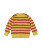 pull tricot stripes geel roodbruin 07j