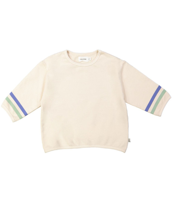 Sweater double rayures beige