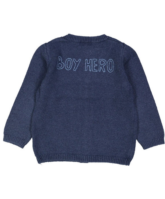 gilet tricot blauw boy hero 04j