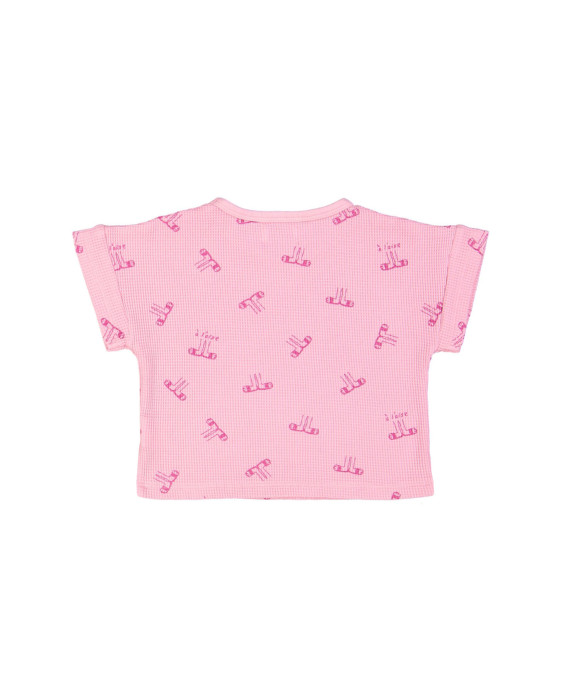 t-shirt wafel à l’aise felroze