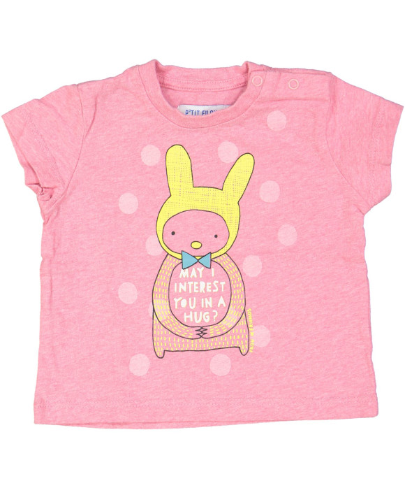 t-shirt roze konijn 06m