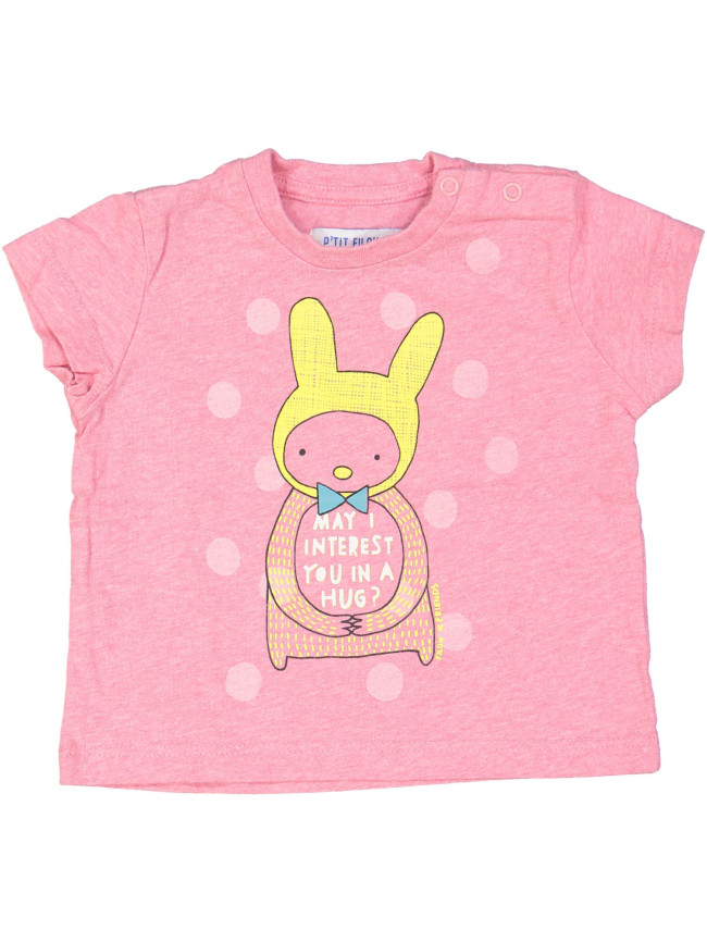 t-shirt roze konijn 06m
