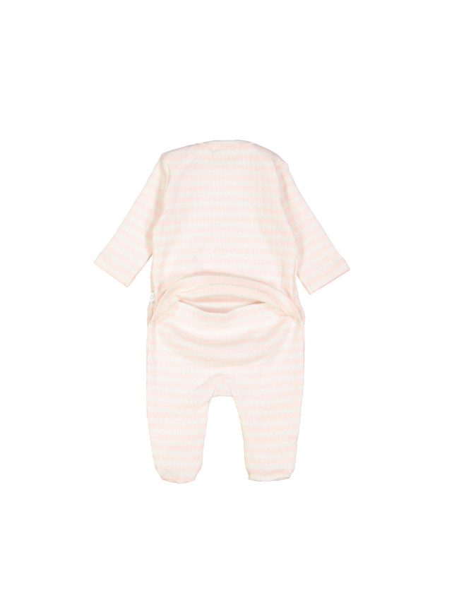 Pyjama rib streep lichtroze 00m