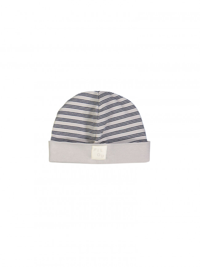 bonnet striped grey blue